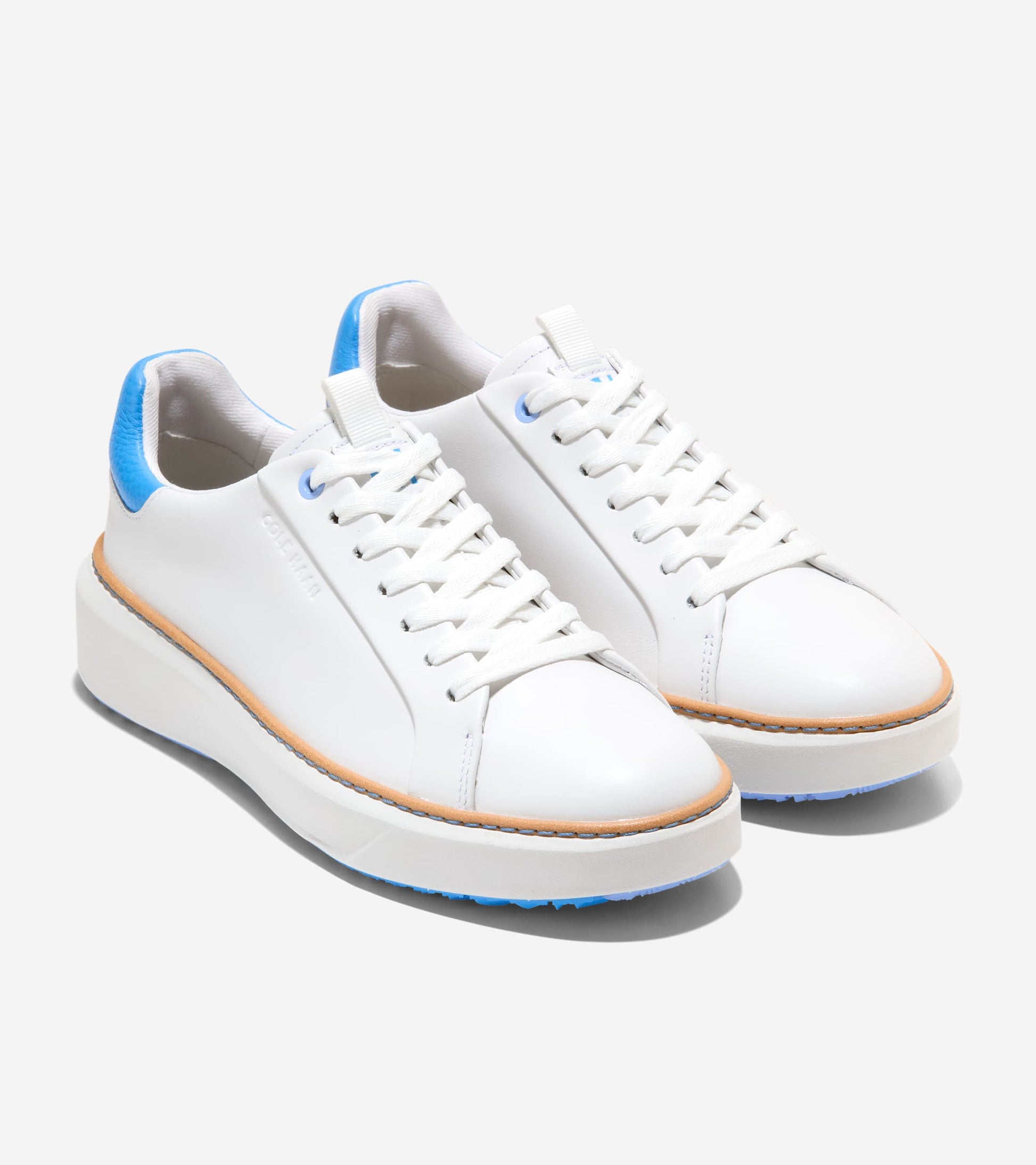 Women's GrandPrø Topspin Golf Shoes-White-Azure Blue