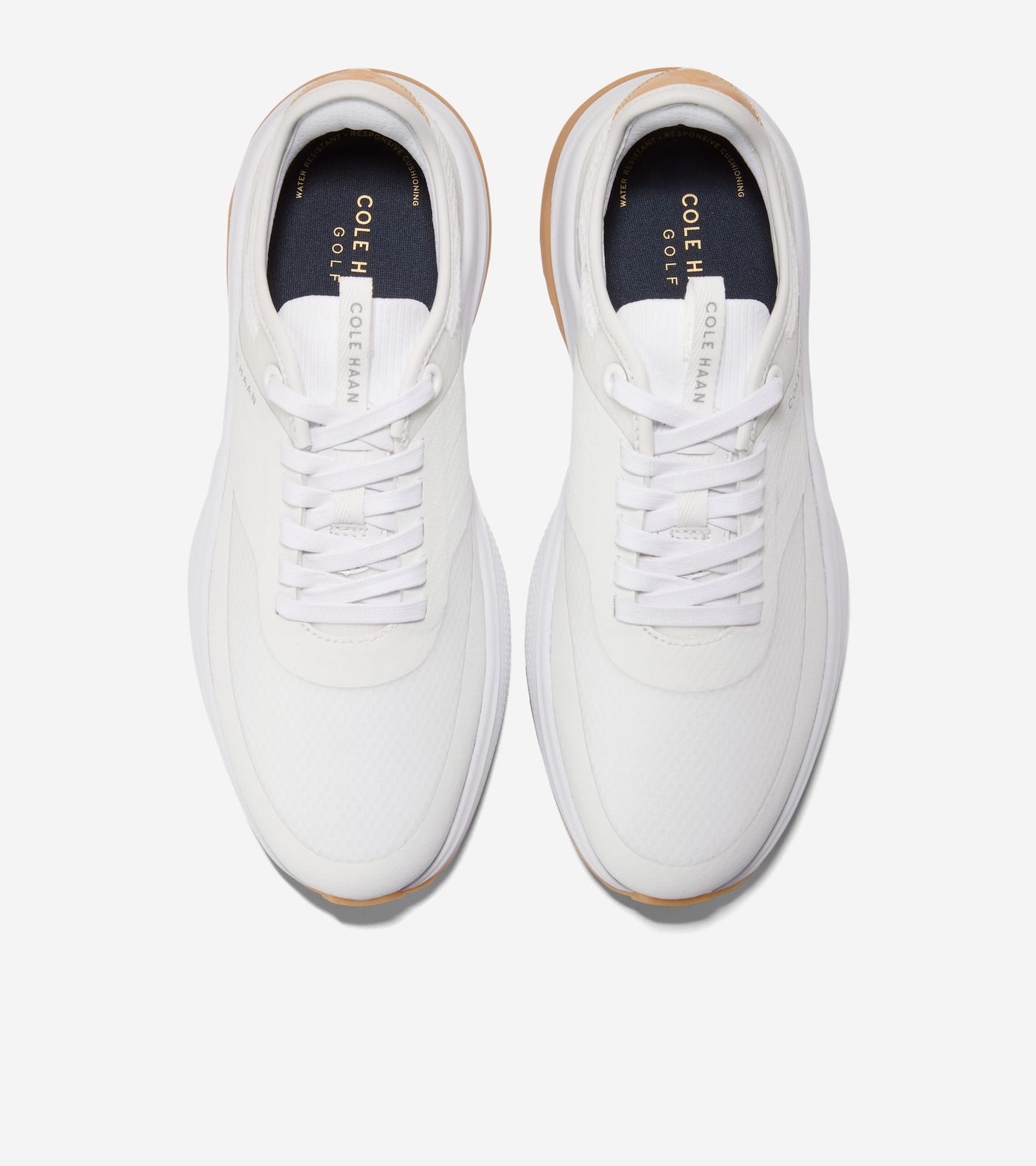 Men's GrandPrø All-Day Golf Shoes-White-Veg Tan