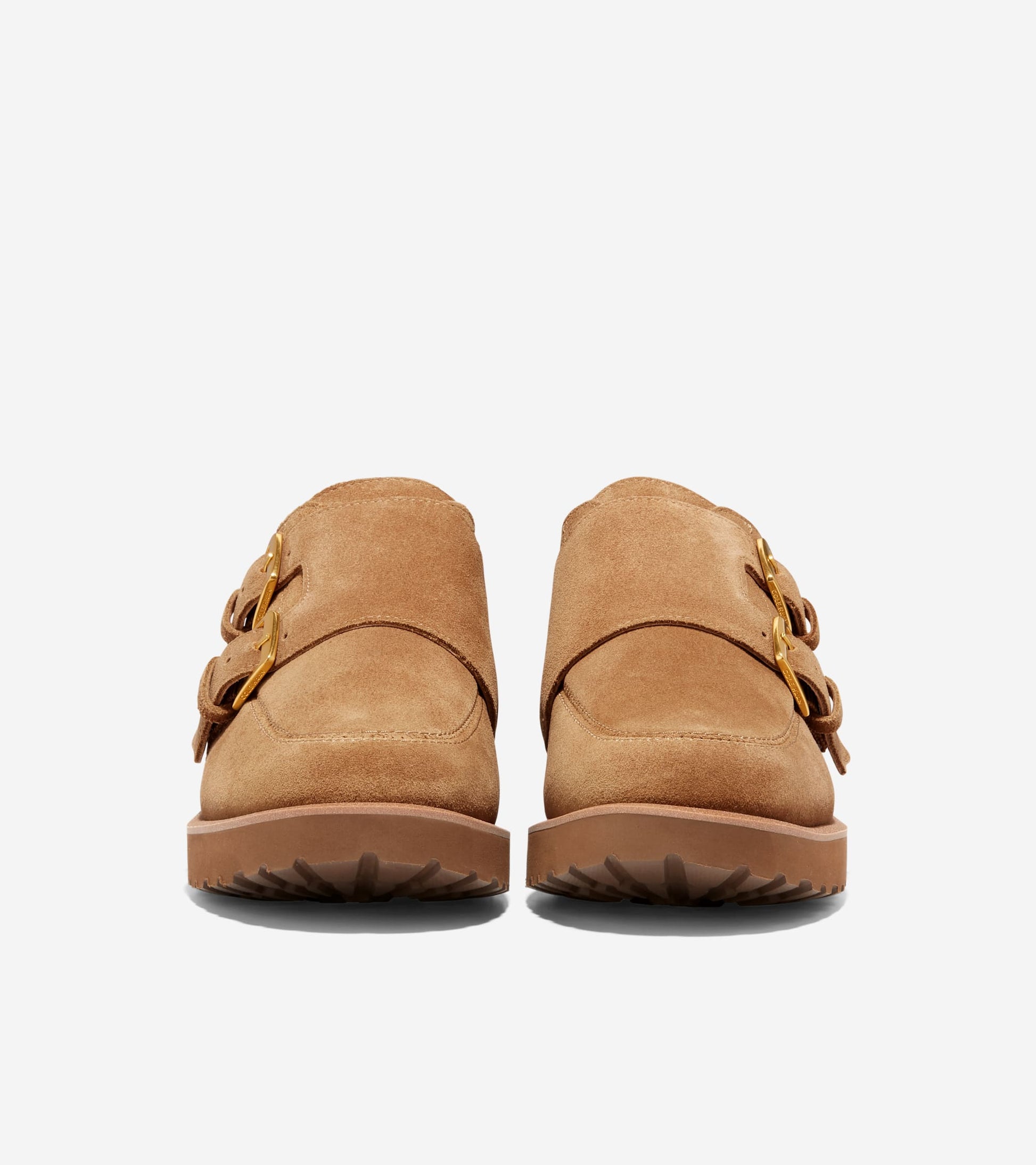Women's Greenwich Monk Strap Loafers-Golden Toffee Suede