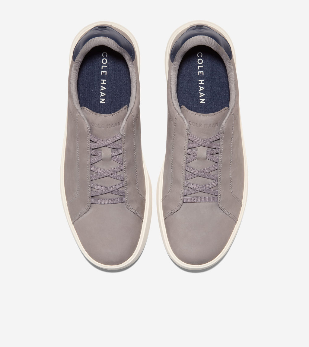 Men's Grand Crosscourt Daily Lace-To-Toe Slip-On Sneakers-Ironstone-Navy Blazer-Ivory