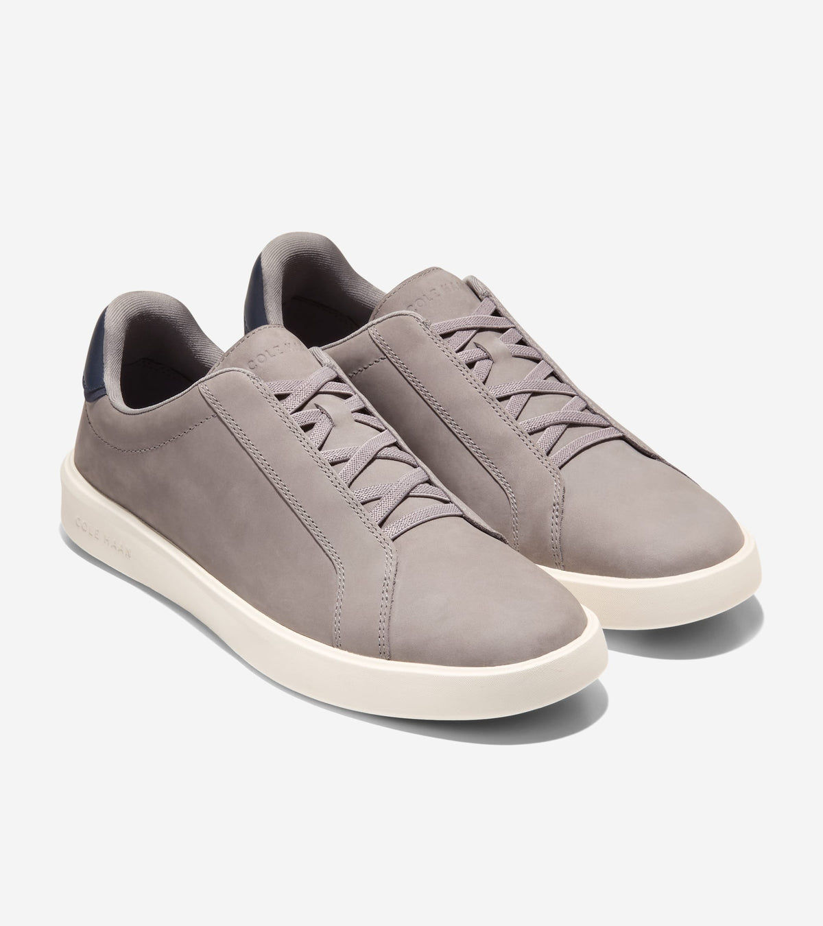 Men's Grand Crosscourt Daily Lace-To-Toe Slip-On Sneakers-Ironstone-Navy Blazer-Ivory