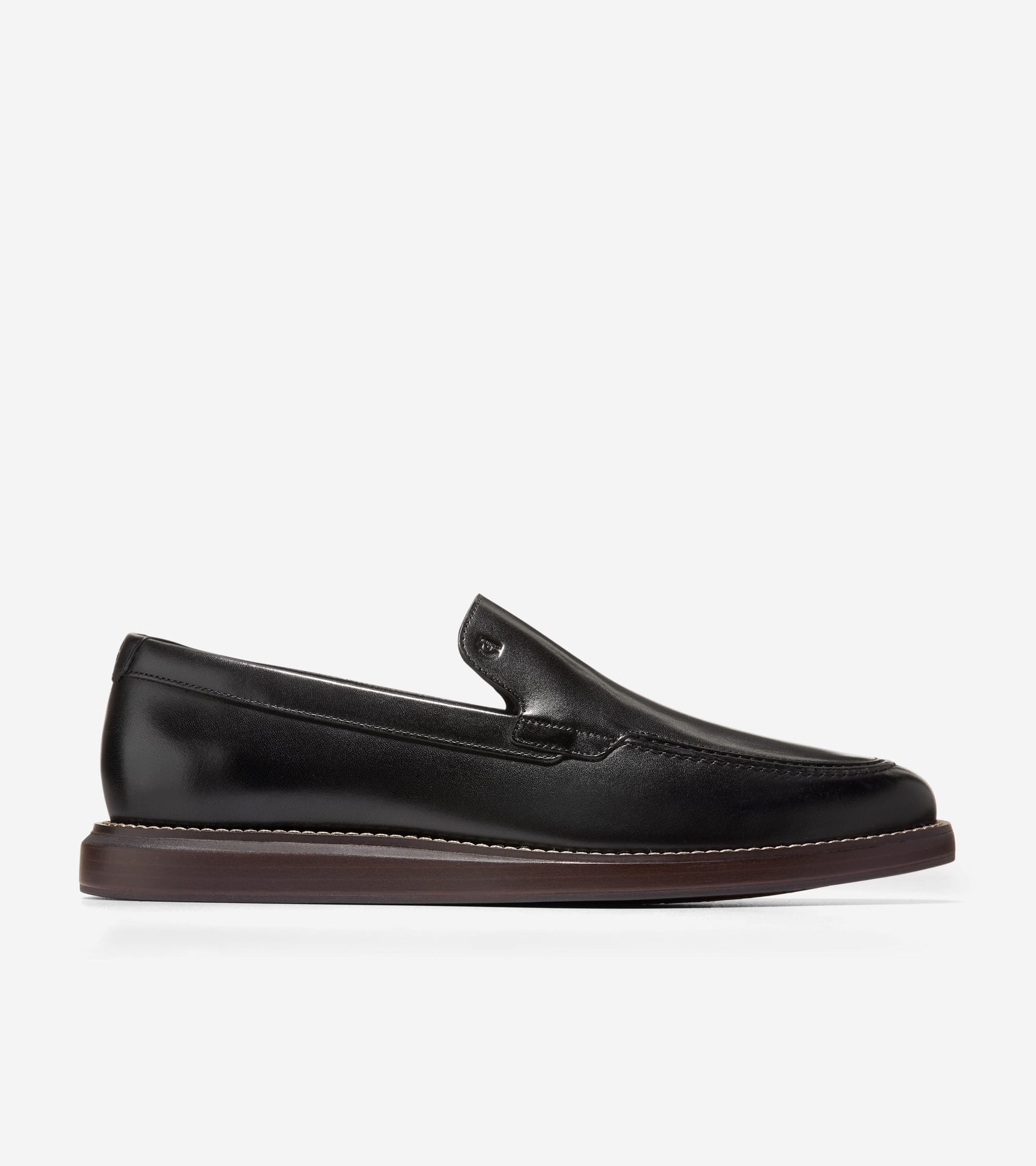 Men's Grand Neoclassic Venetian Loafers-Black-Dark Natural