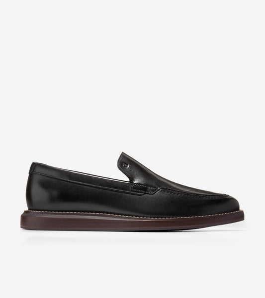 Men's Grand Neoclassic Venetian Loafers-Black-Dark Natural