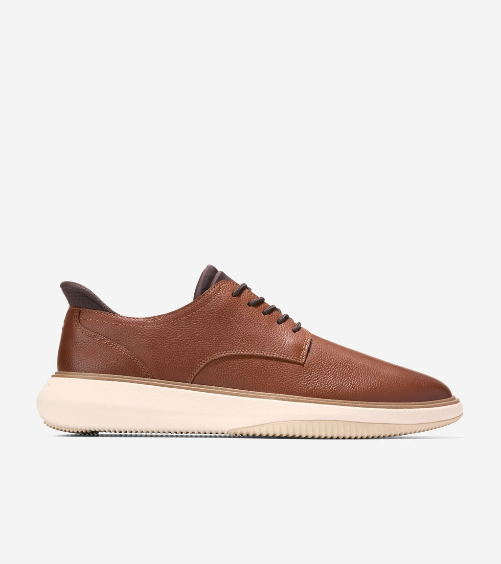Men's Grand Phaze Plain Toe Quick-On Oxfords-British Tan-Dark Natural-Ivory