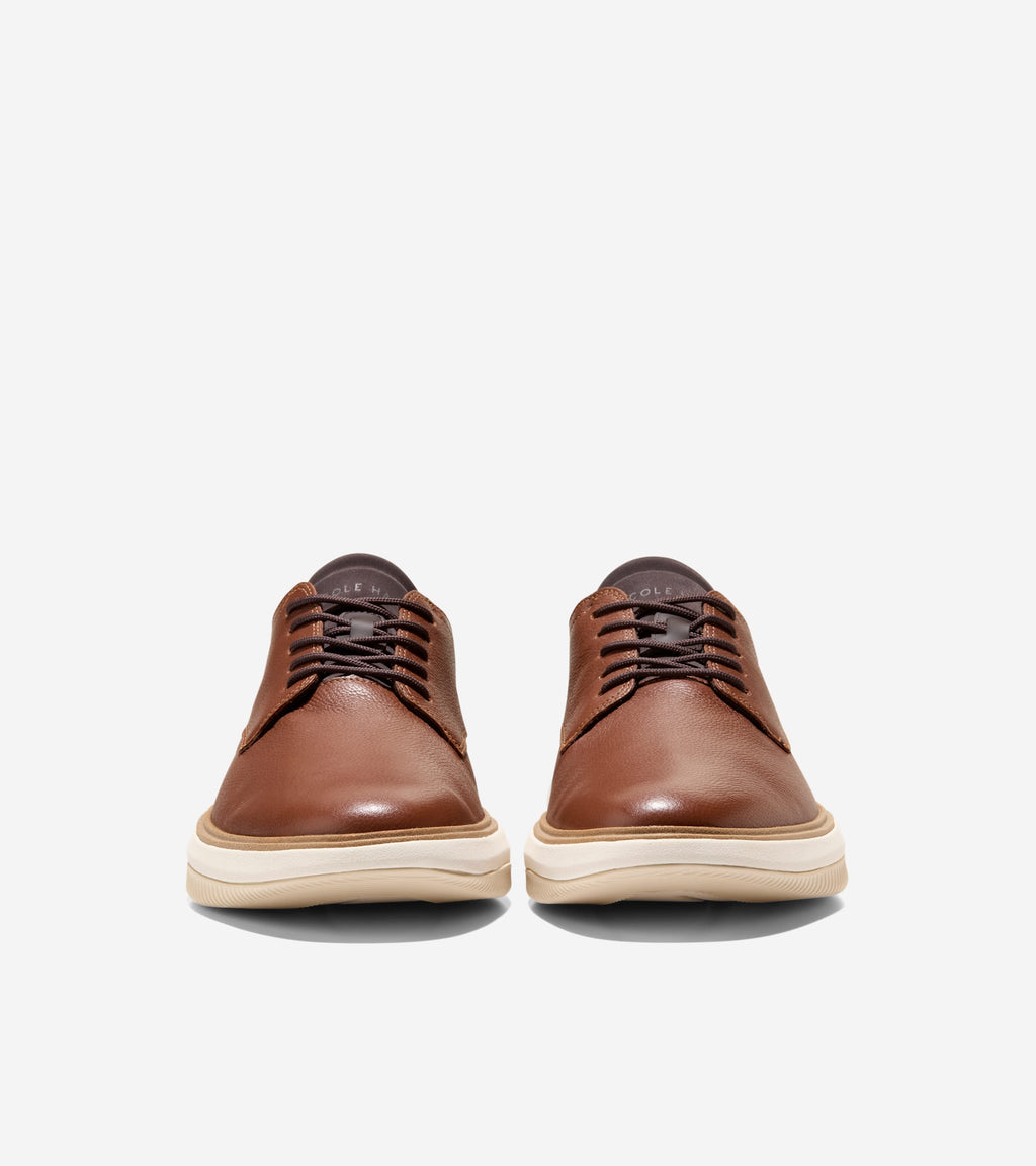 Men's Grand Phaze Plain Toe Quick-On Oxfords-British Tan-Dark Natural-Ivory