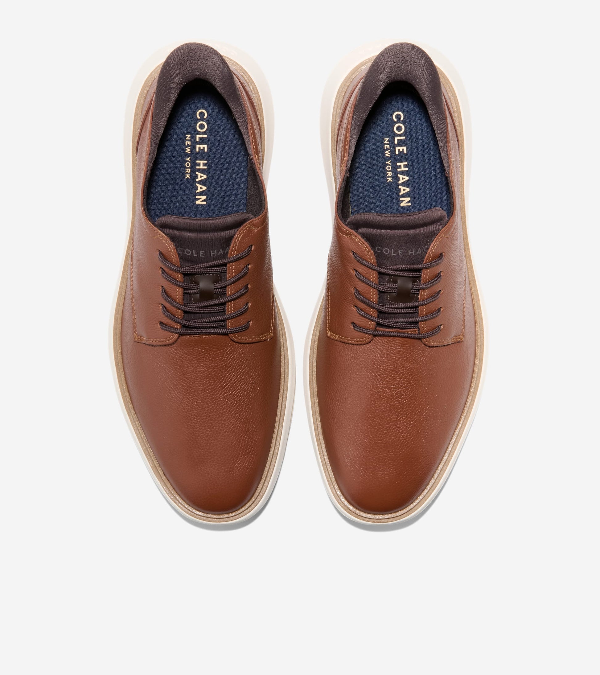 Men's Grand Phaze Plain Toe Quick-On Oxfords-British Tan-Dark Natural-Ivory
