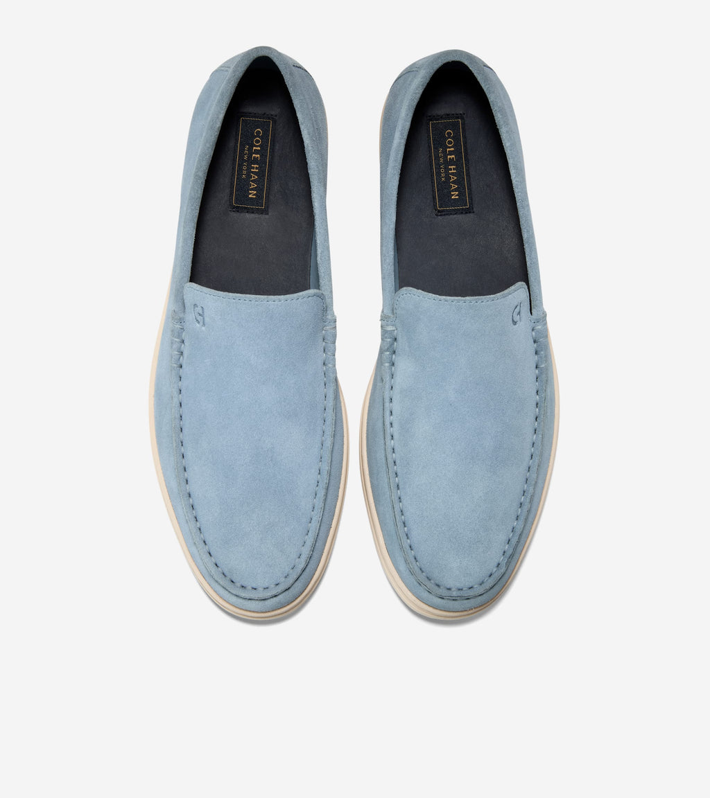 Men's Greenwich Grand Venetian Loafers-Dusty Blue-Ivory