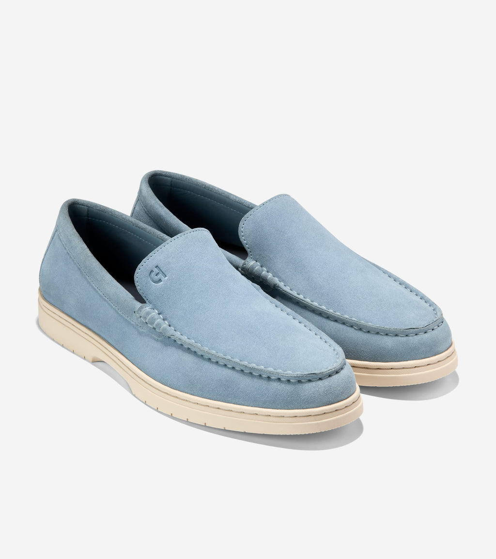 Men's Greenwich Grand Venetian Loafers-Dusty Blue-Ivory