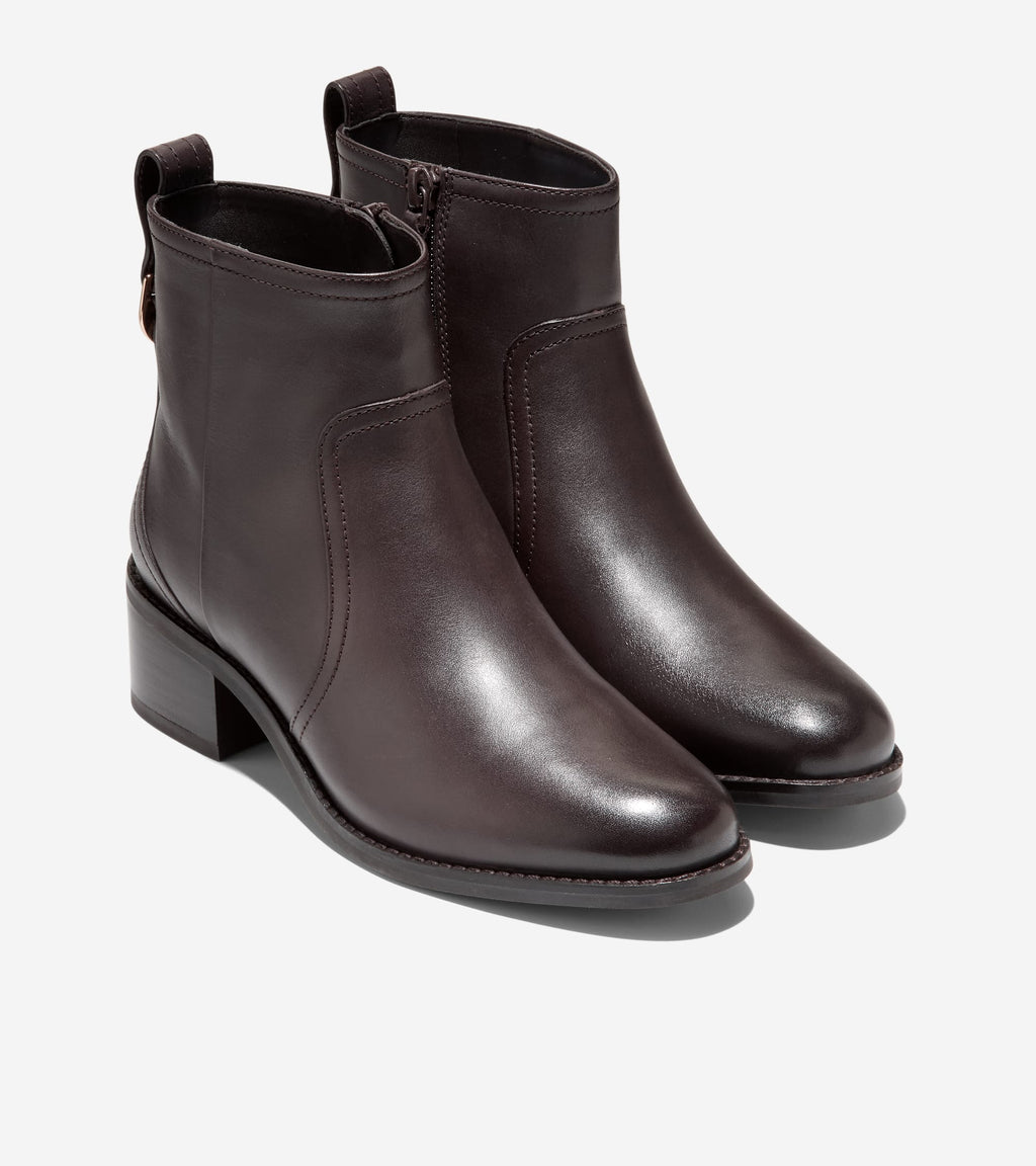 Women's Haddie Ankle Booties-Dark Chocolate