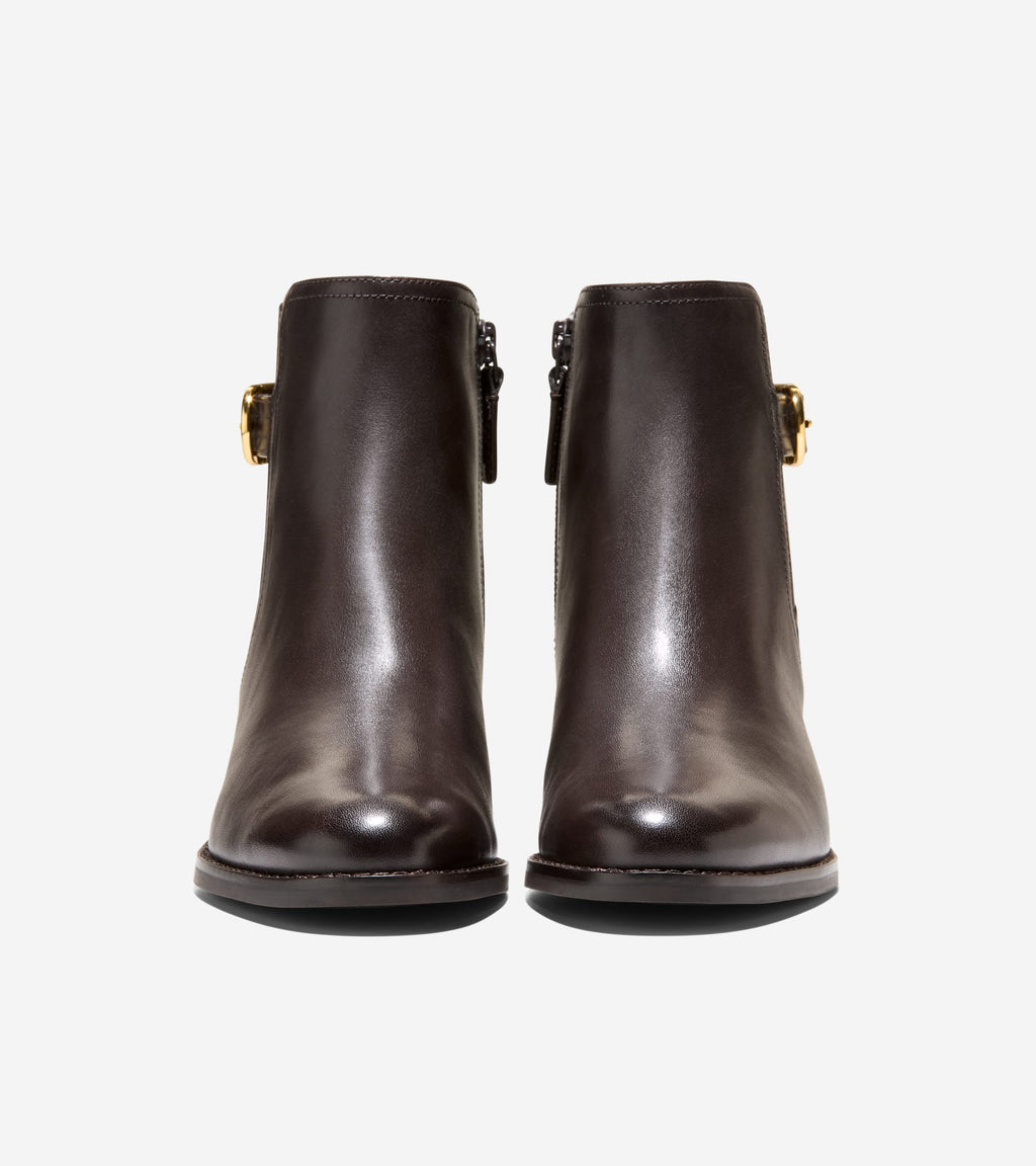 Women's Haddie Buckle Booties-Dark Chocolate