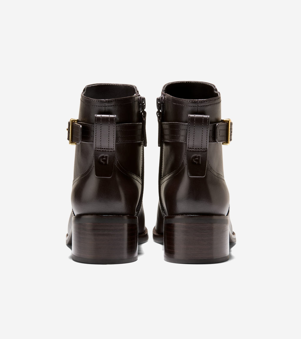 Women's Haddie Buckle Booties-Dark Chocolate
