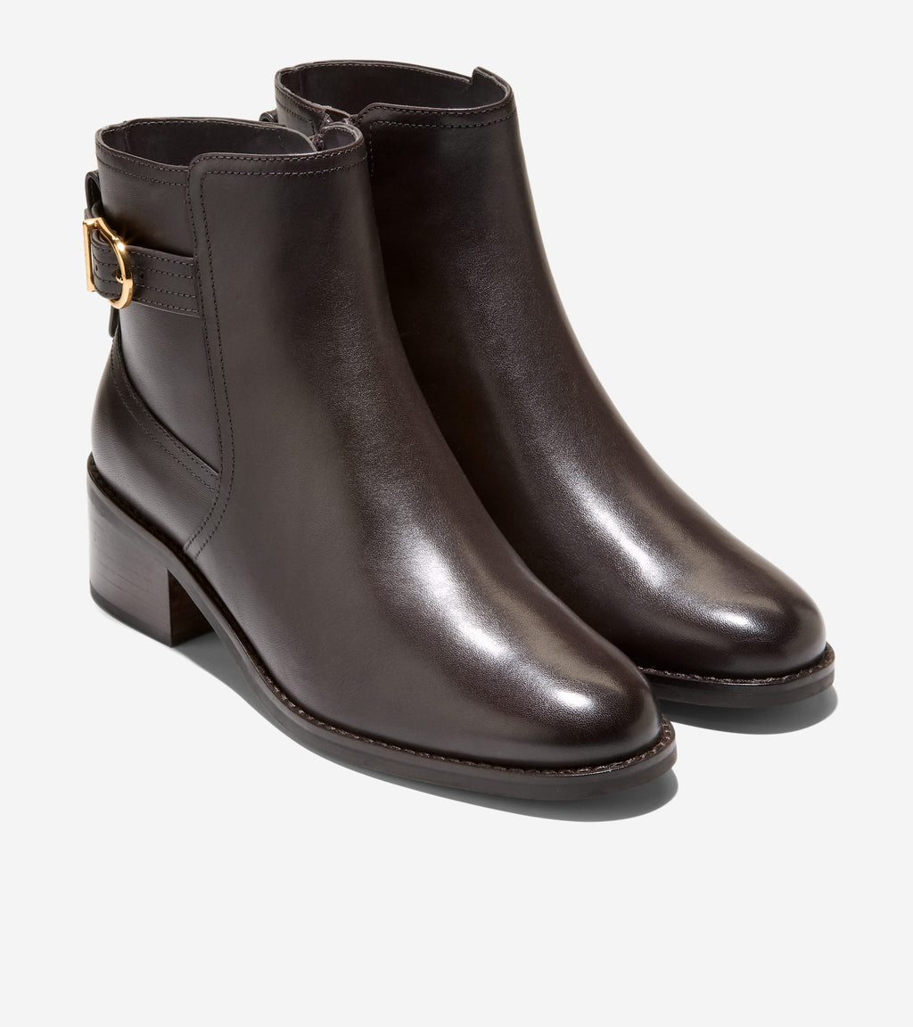 Women's Haddie Buckle Booties-Dark Chocolate