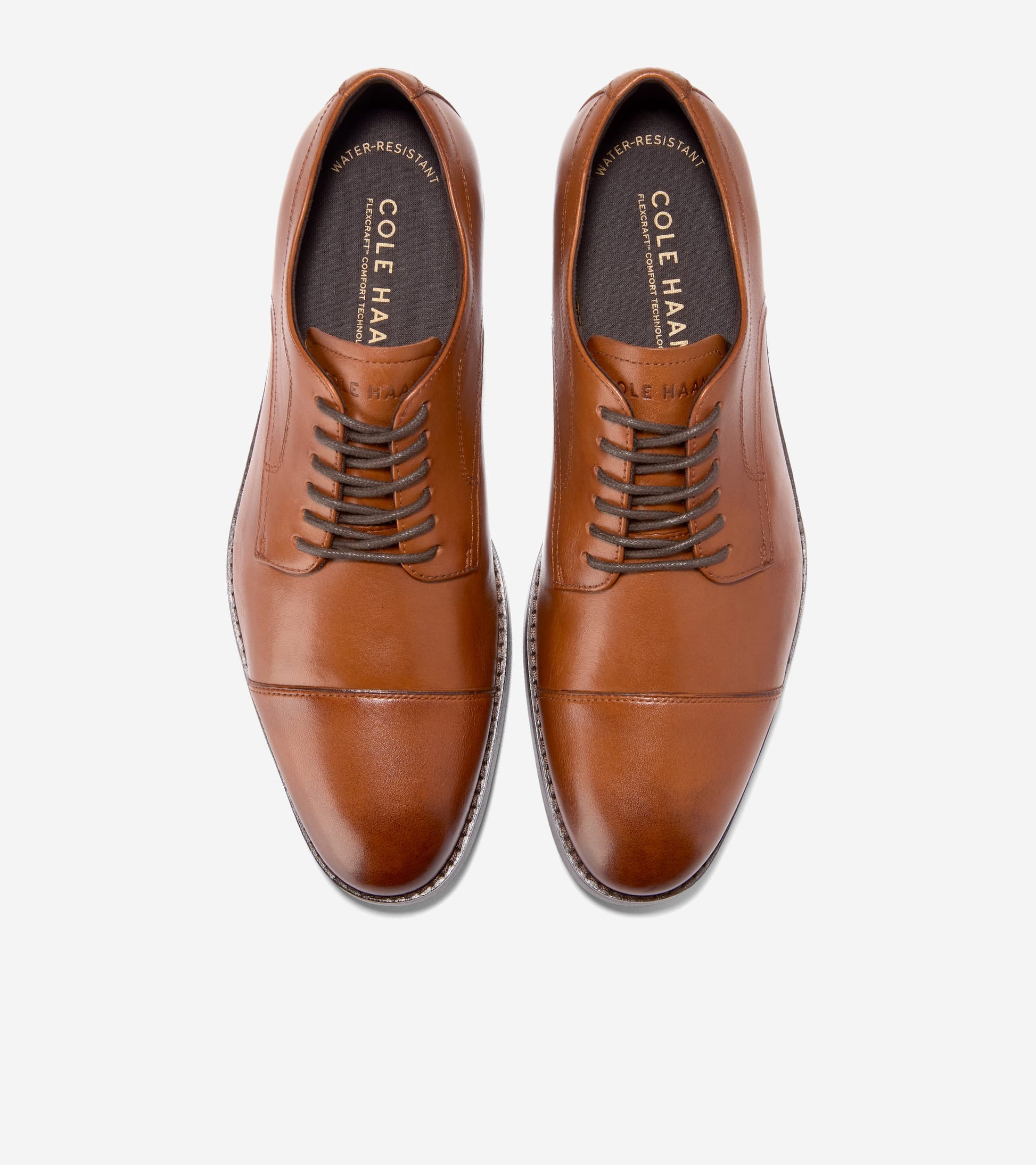 Men's Harmon Grand Captoe Oxfords-British Tan-Dark Brown