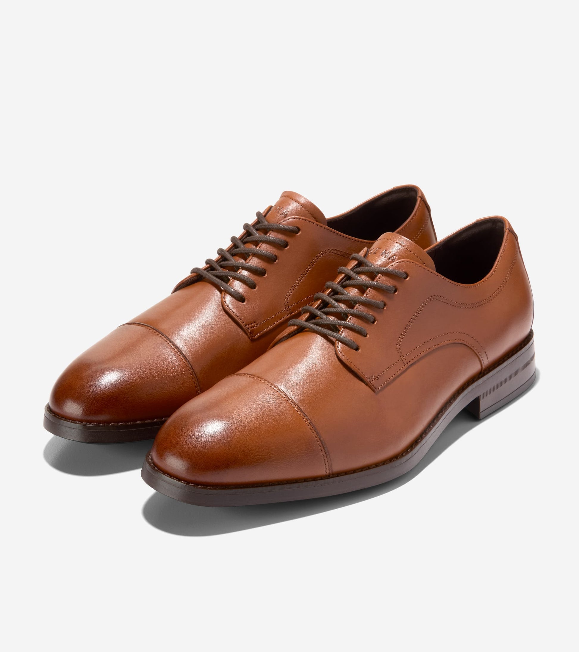 Men's Harmon Grand Captoe Oxfords-British Tan-Dark Brown