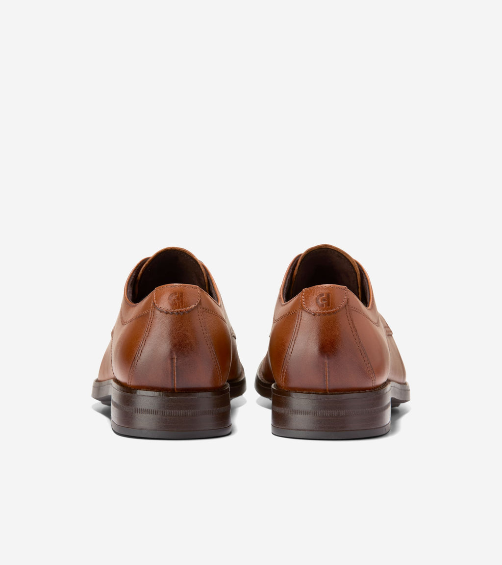 Men's Harmon Grand Plain Toe Oxfords-British Tan-Dark Brown