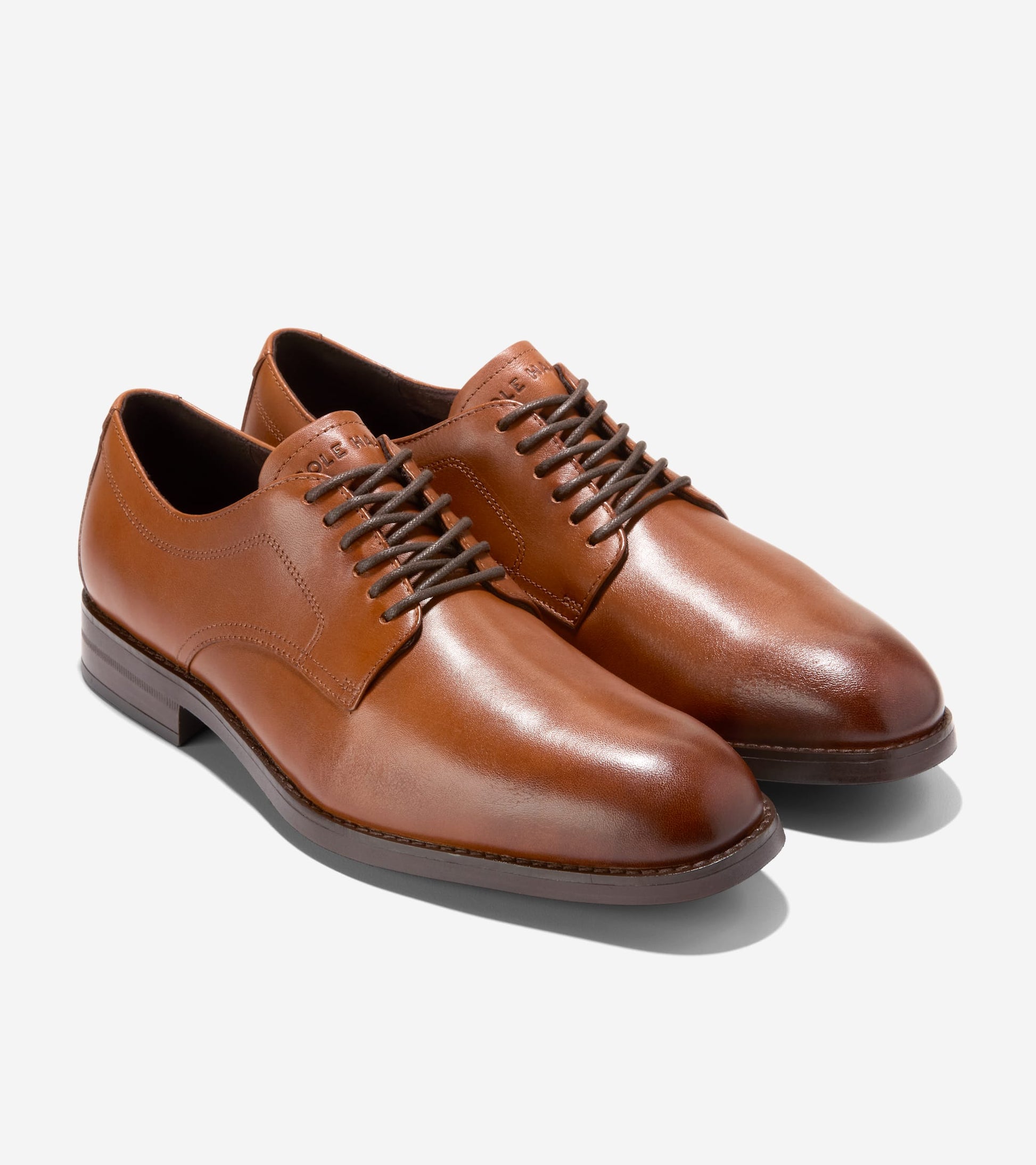 Men's Harmon Grand Plain Toe Oxfords-British Tan-Dark Brown