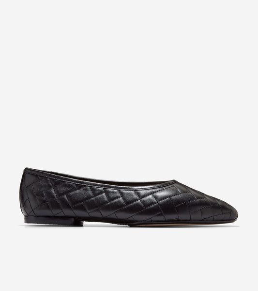 Women's Jasleen Quilted Ballet Flats-Black Quilted