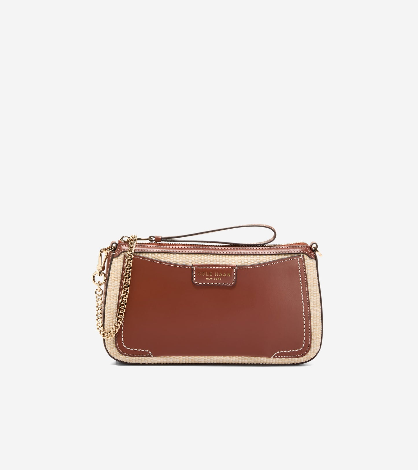 Women's Leighton Clutch-Natural Straw-Tan Trim