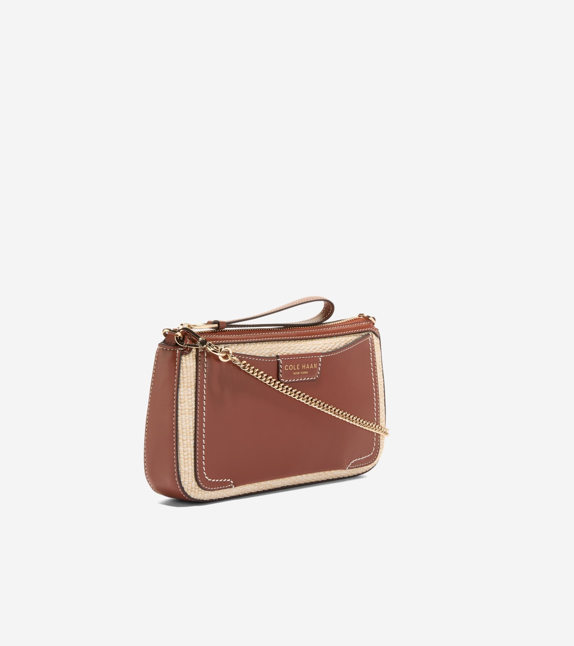 Women's Leighton Clutch-Natural Straw-Tan Trim