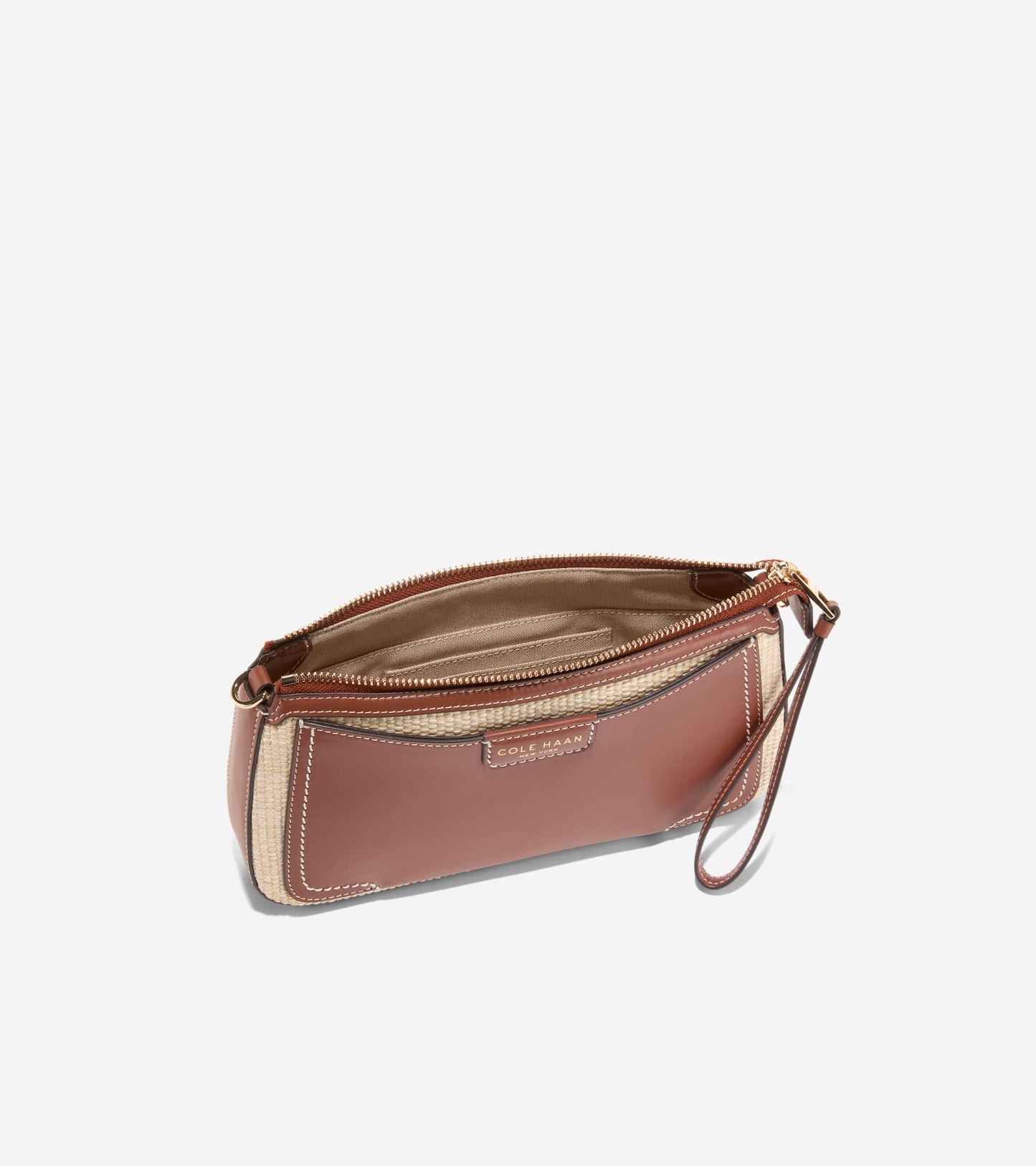 Women's Leighton Clutch-Natural Straw-Tan Trim