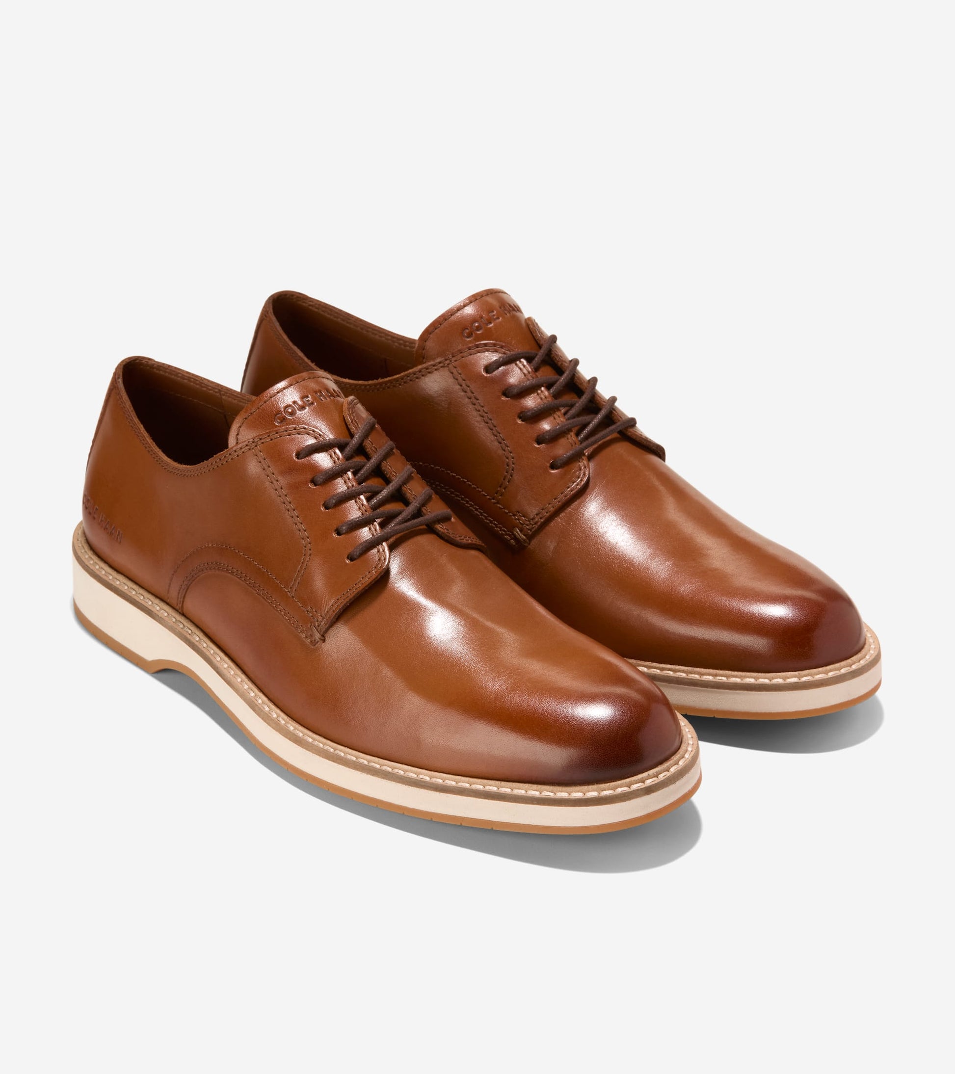 Men's Morse Grand Plain Toe Oxfords-British Tan-Ivory