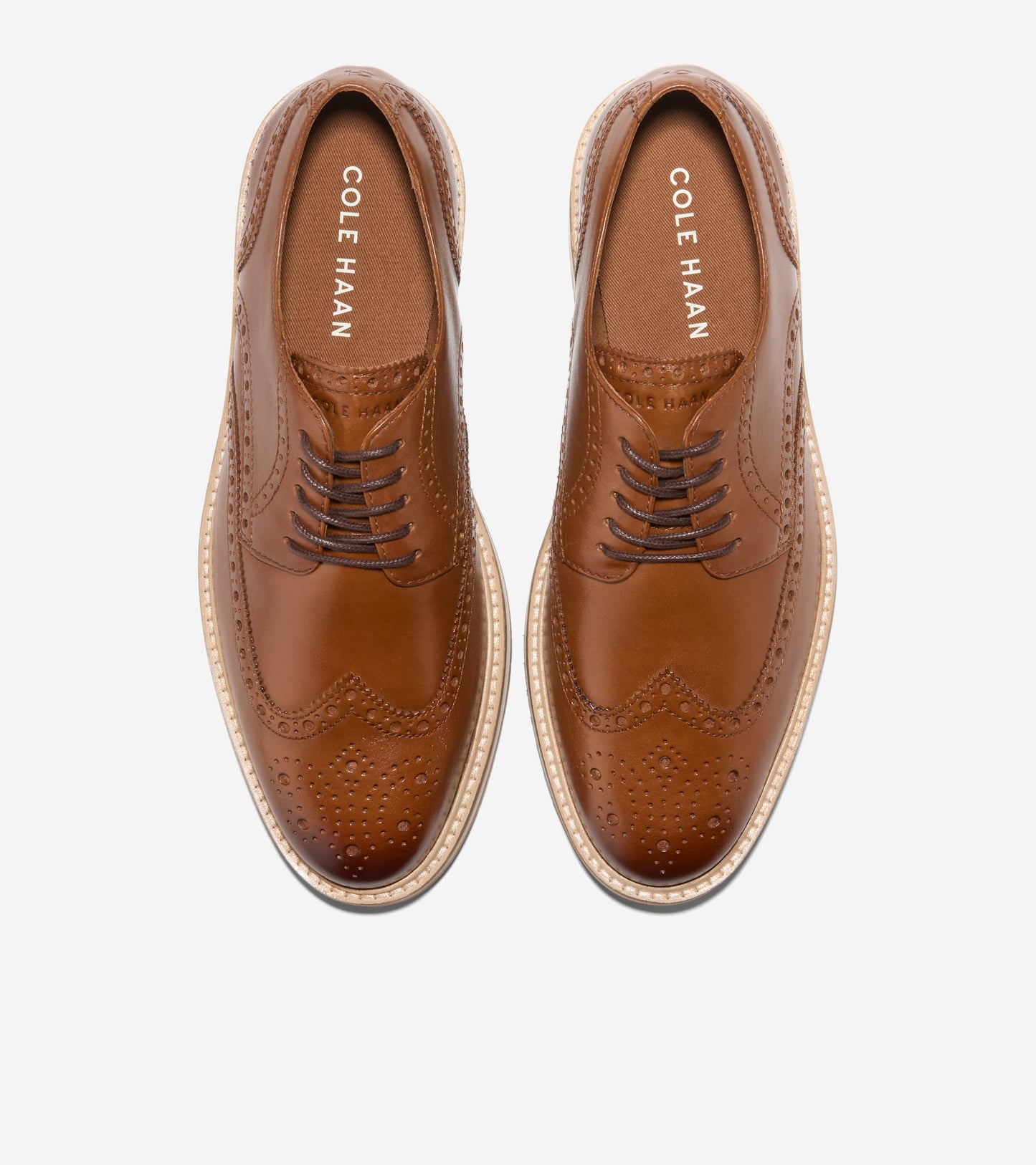 Men's Morse Grand Wingtip Oxfords-British Tan-Ivory-Gum
