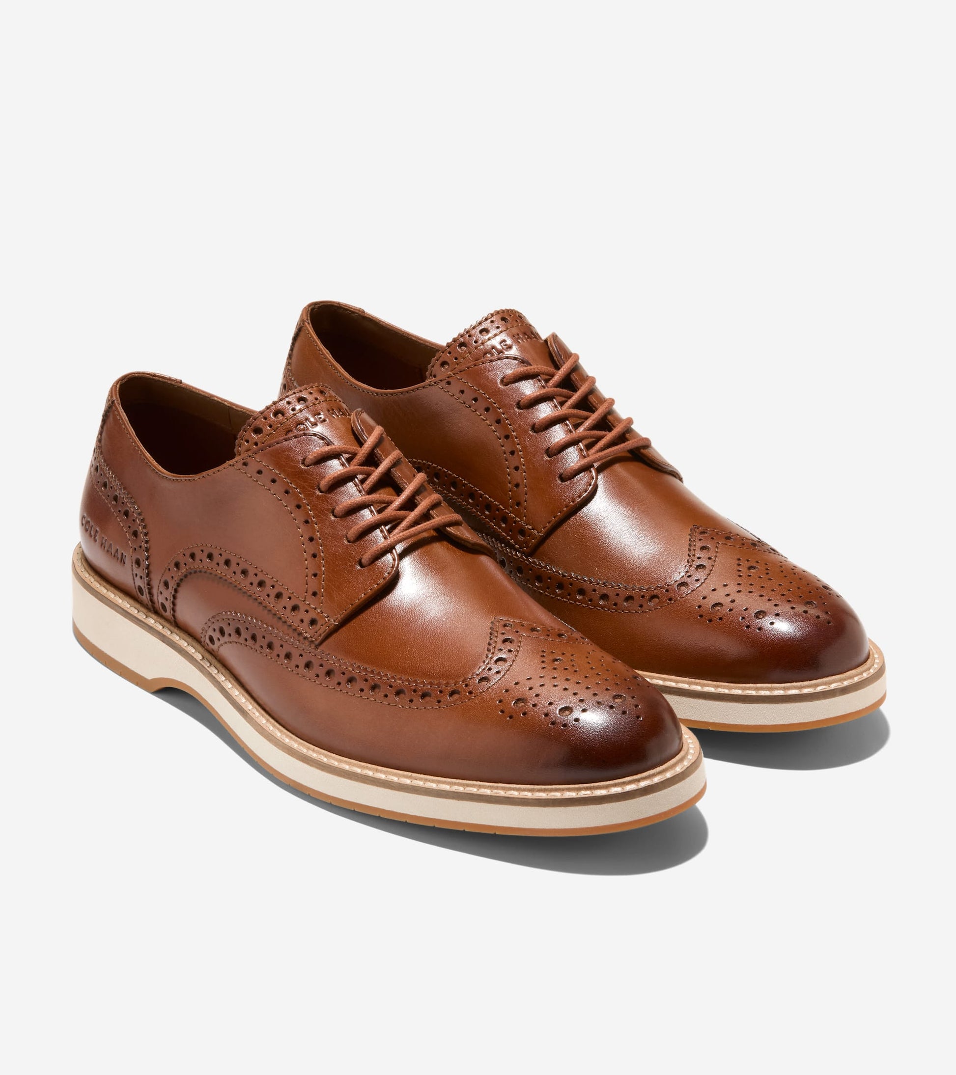 Men's Morse Grand Wingtip Oxfords-British Tan-Ivory-Gum