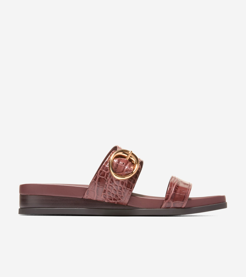 Women's Oaklynn Double Band Footbed Sandals-Mahogany Croc Print
