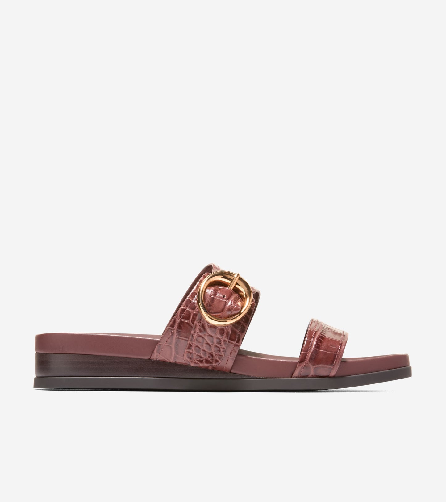 Women's Oaklynn Double Band Footbed Sandals-Mahogany Croc Print