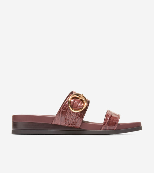 Women's Oaklynn Double Band Footbed Sandals-Mahogany Croc Print