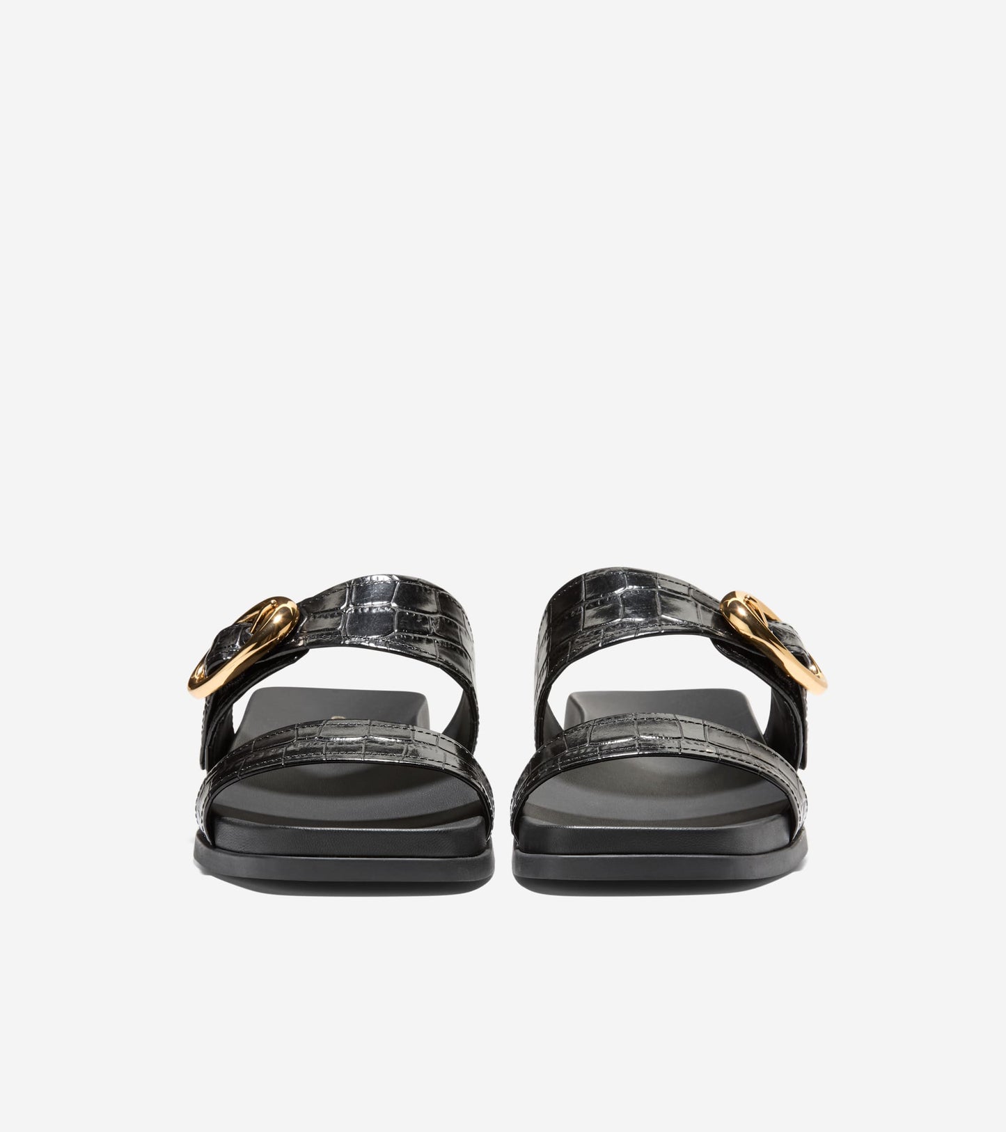 Women's Oaklynn Double Band Footbed Sandals-Black Croc Print