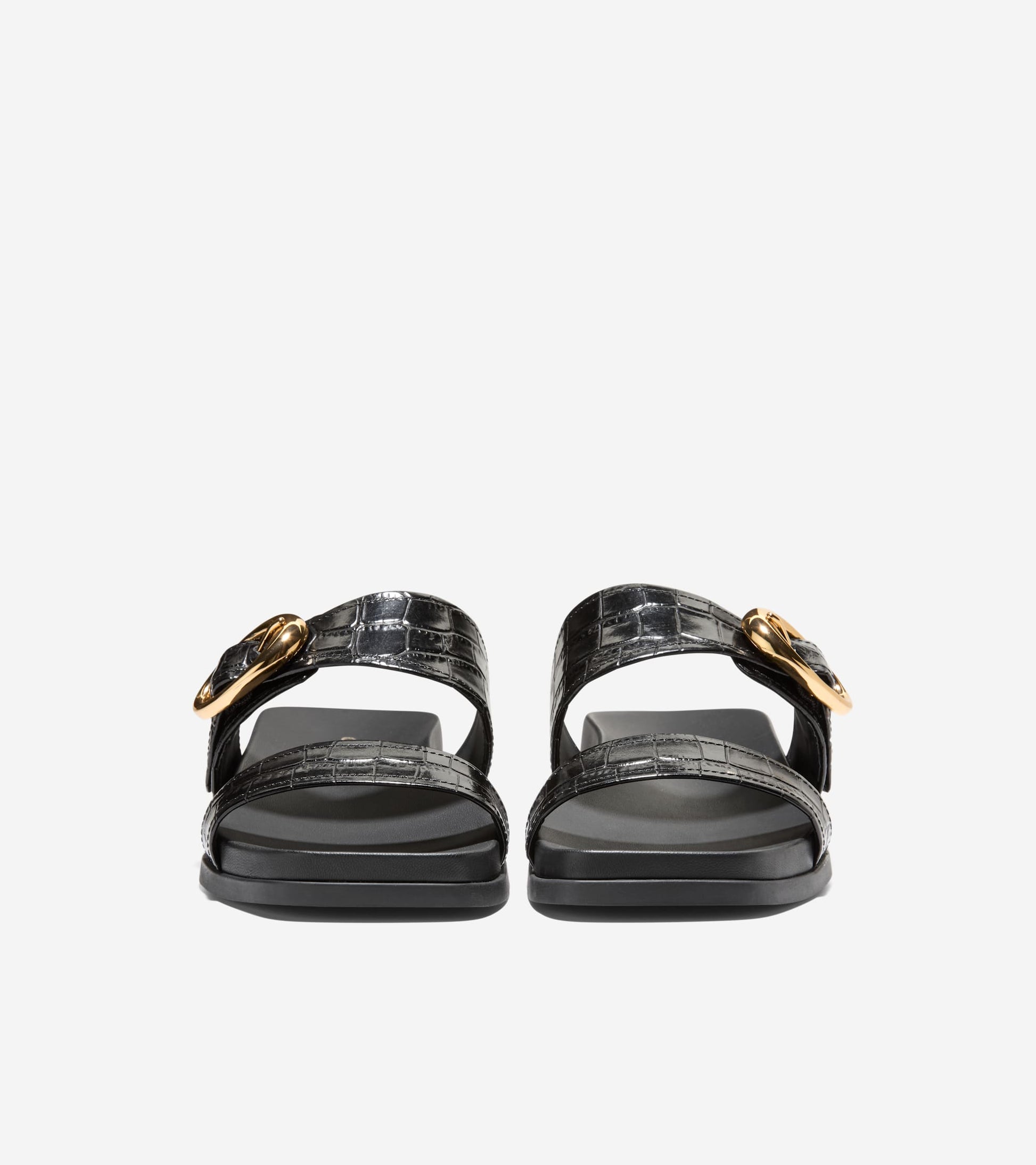 Women's Oaklynn Double Band Footbed Sandals-Black Croc Print