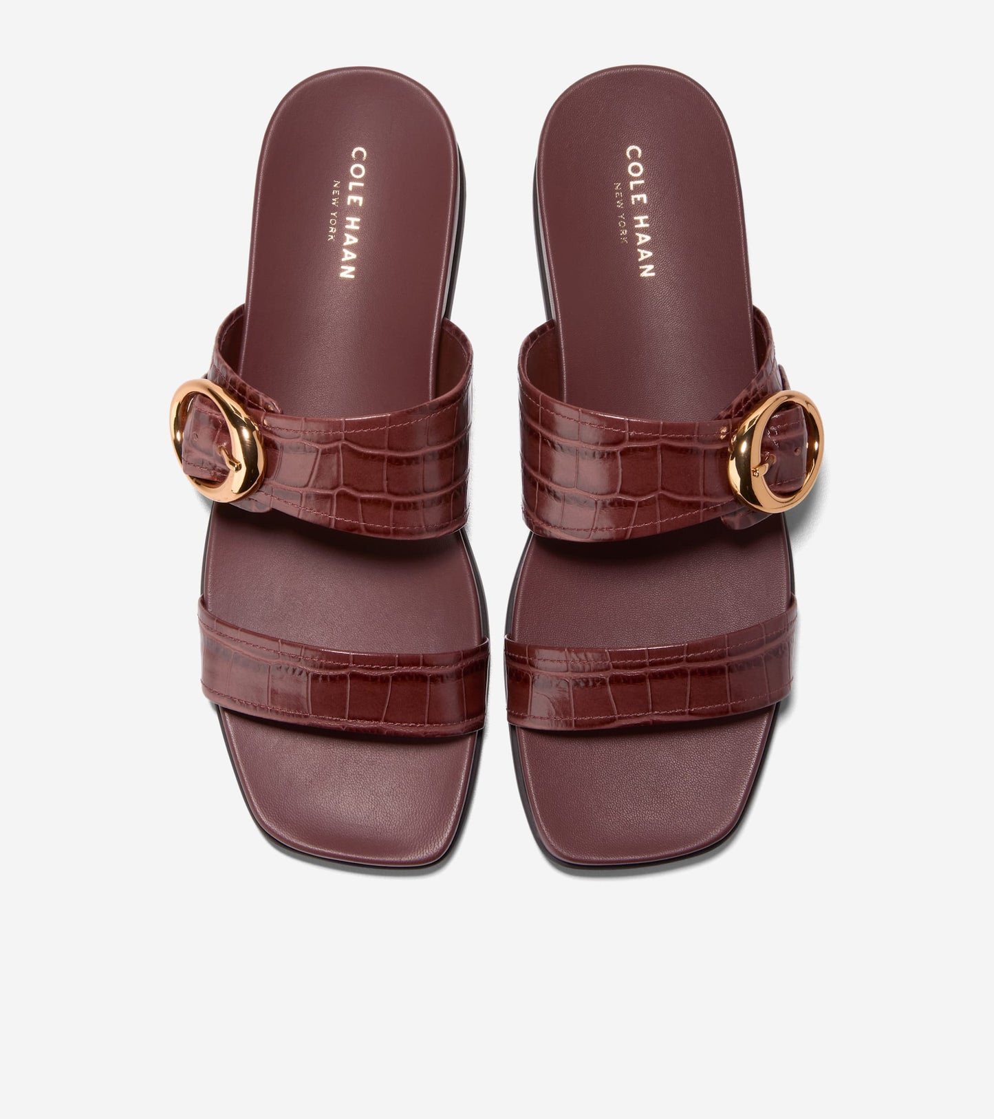 Women's Oaklynn Double Band Footbed Sandals-Mahogany Croc Print