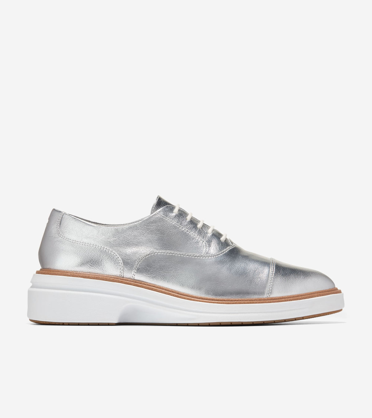 Women's ØriginalGrand CitySpectre Oxfords-Silver Metallic-White