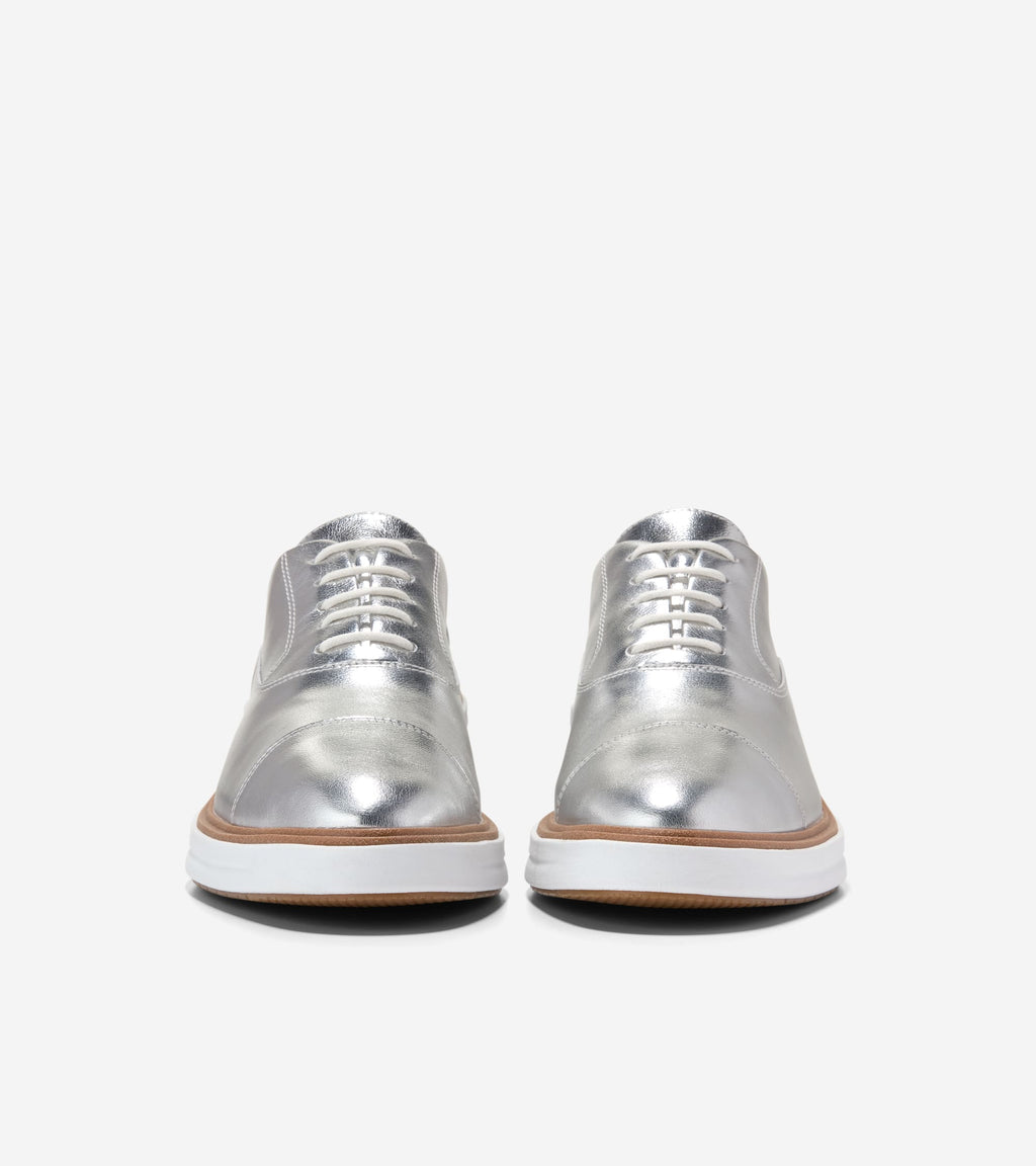 Women's ØriginalGrand CitySpectre Oxfords-Silver Metallic-White