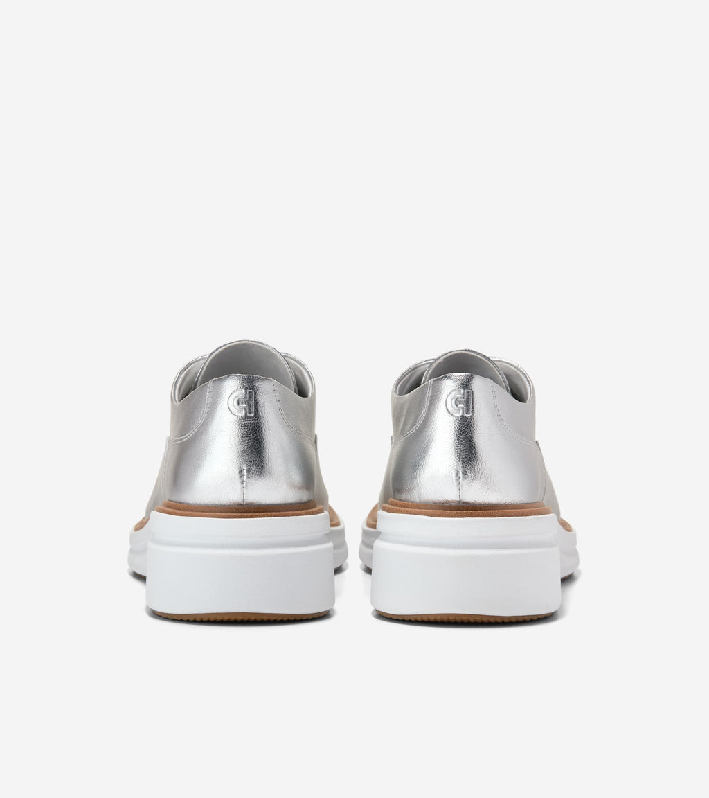 Women's ØriginalGrand CitySpectre Oxfords-Silver Metallic-White