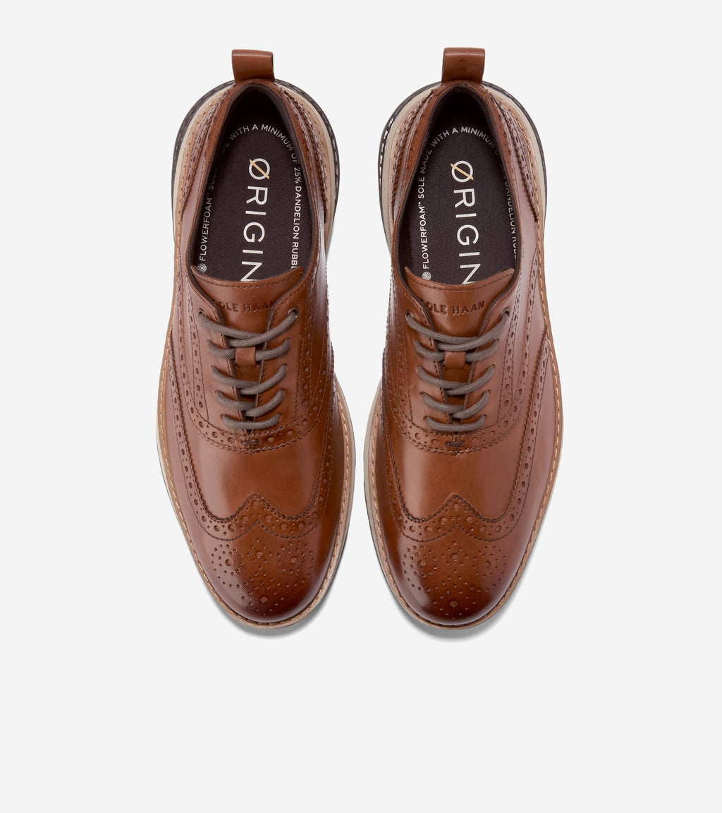 Men's ØriginalGrand Energyweave Wingtip Oxfords-British Tan-Ivory