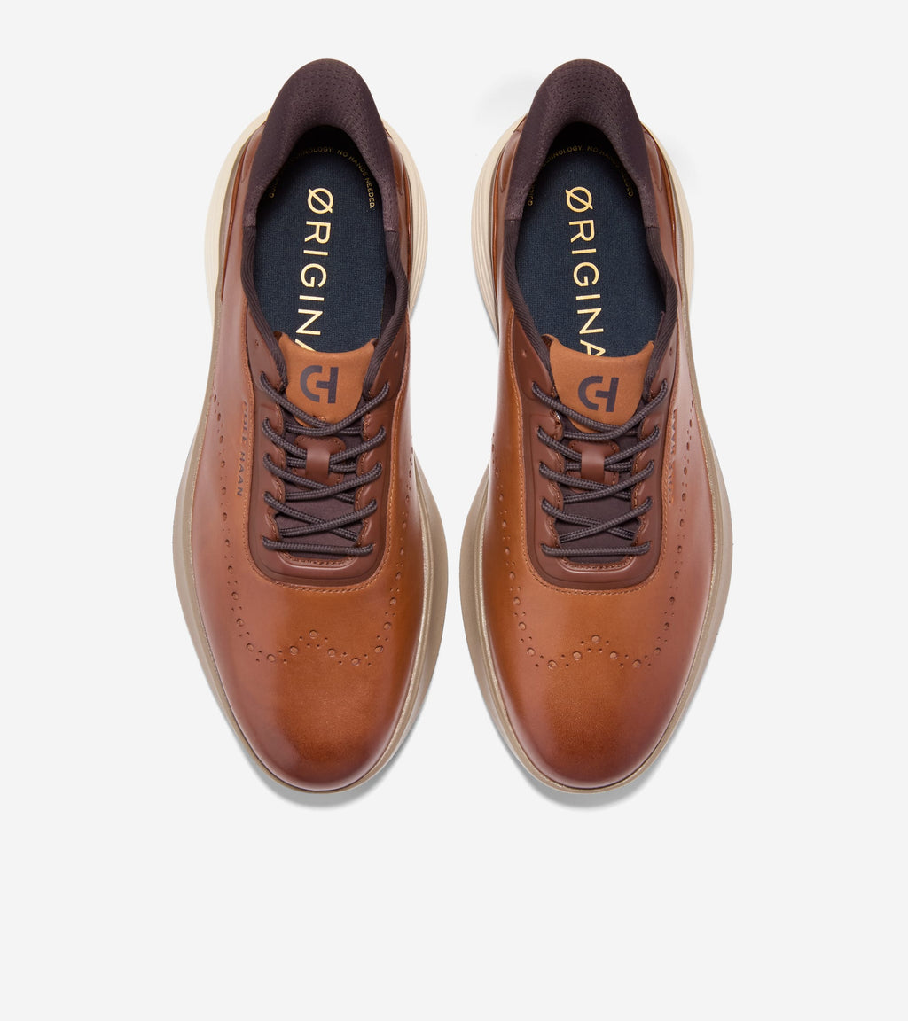 Men's ØriginalGrand Neoarc Quick-On Wingtip Oxfords-British Tan-Irish Coffee-Ivory