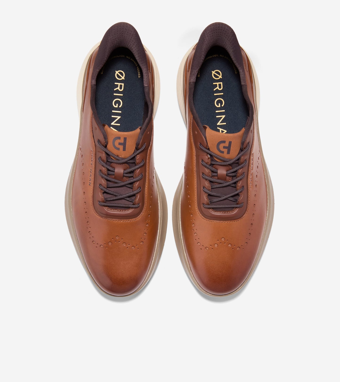 Men's ØriginalGrand Neoarc Quick-On Wingtip Oxfords-British Tan-Irish Coffee-Ivory