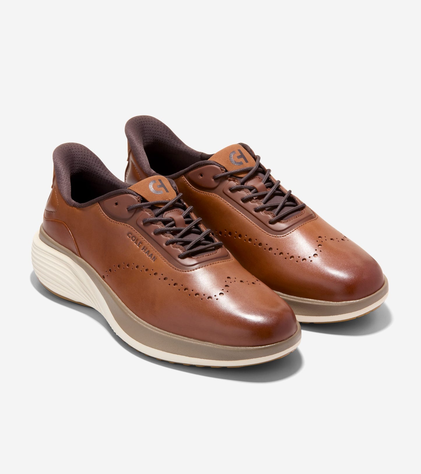 Men's ØriginalGrand Neoarc Quick-On Wingtip Oxfords-British Tan-Irish Coffee-Ivory
