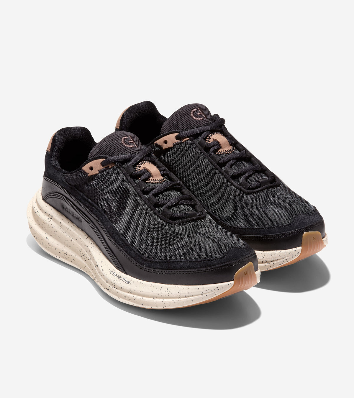 Men's ØriginalGrand Quadstar 2.0 Running Shoes-Black-Light Whiskey-Ivory