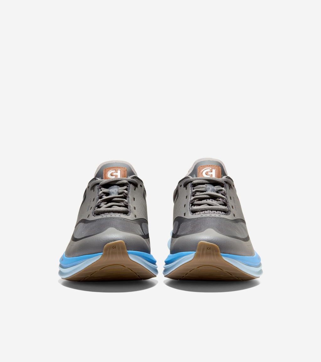 Men's ØriginalGrand Quadstar Running Sneakers-Gray Pinstripe-Dusty Blue