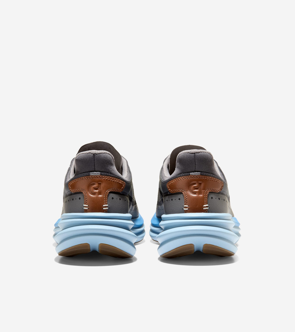 Men's ØriginalGrand Quadstar Running Sneakers-Gray Pinstripe-Dusty Blue