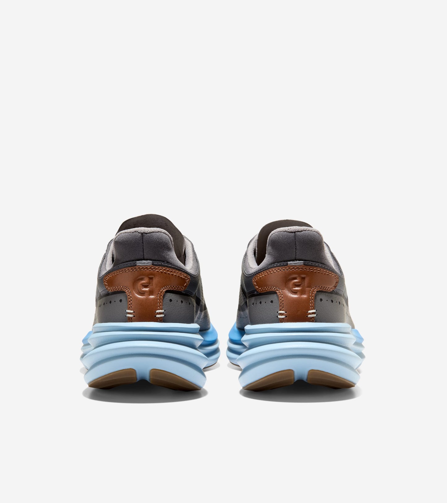 Men's ØriginalGrand Quadstar Running Sneakers-Gray Pinstripe-Dusty Blue