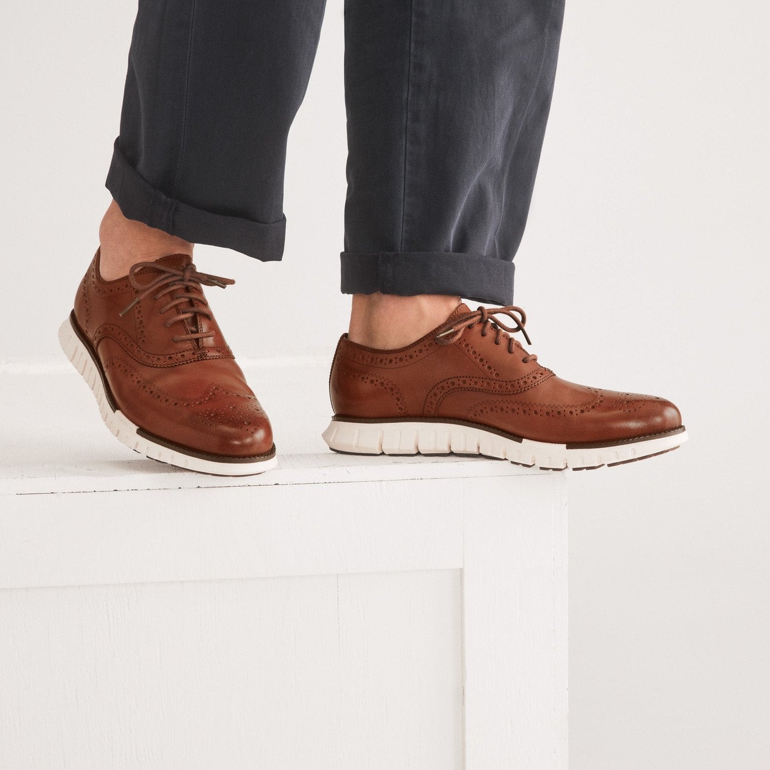 Cole haan zerogrand wingtip oxford british tan online