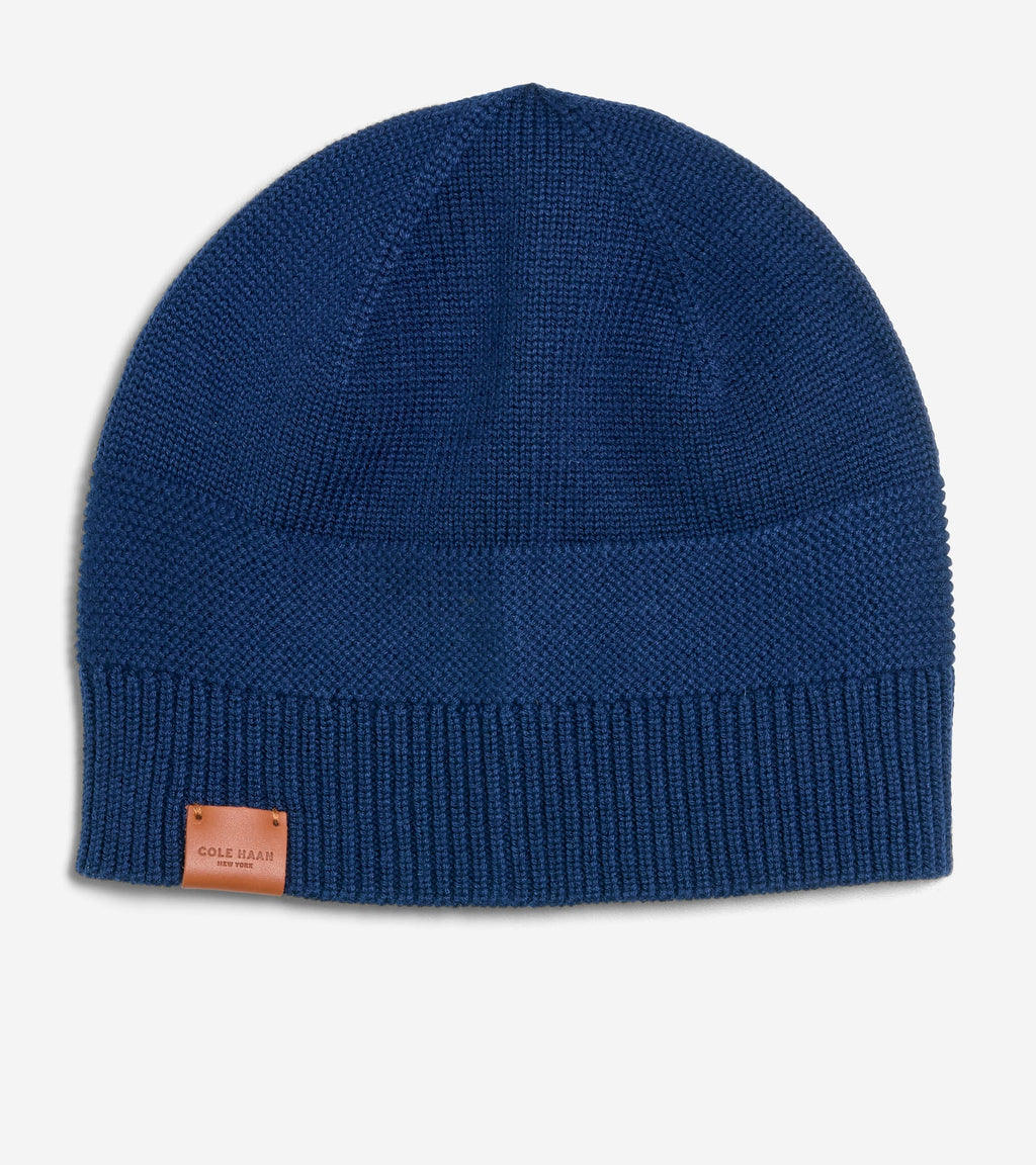 Men's Textured Midweight Beanie-Navy Blazer