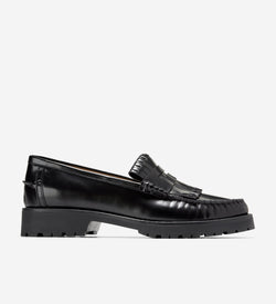 Women's Treena Lug Kiltie Loafers-Black