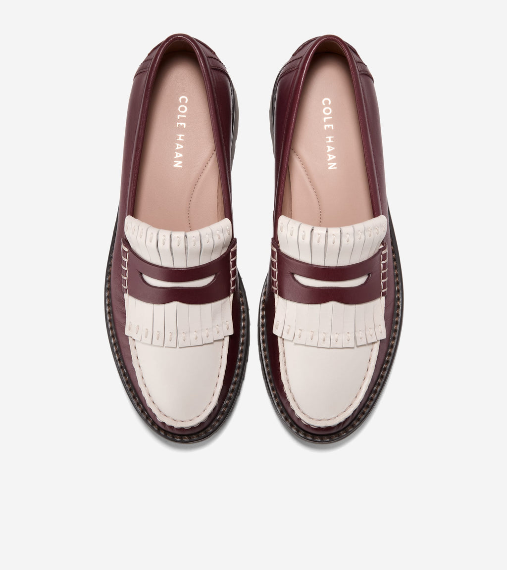 Women's Treena Lug Kiltie Loafers-Black Garnet