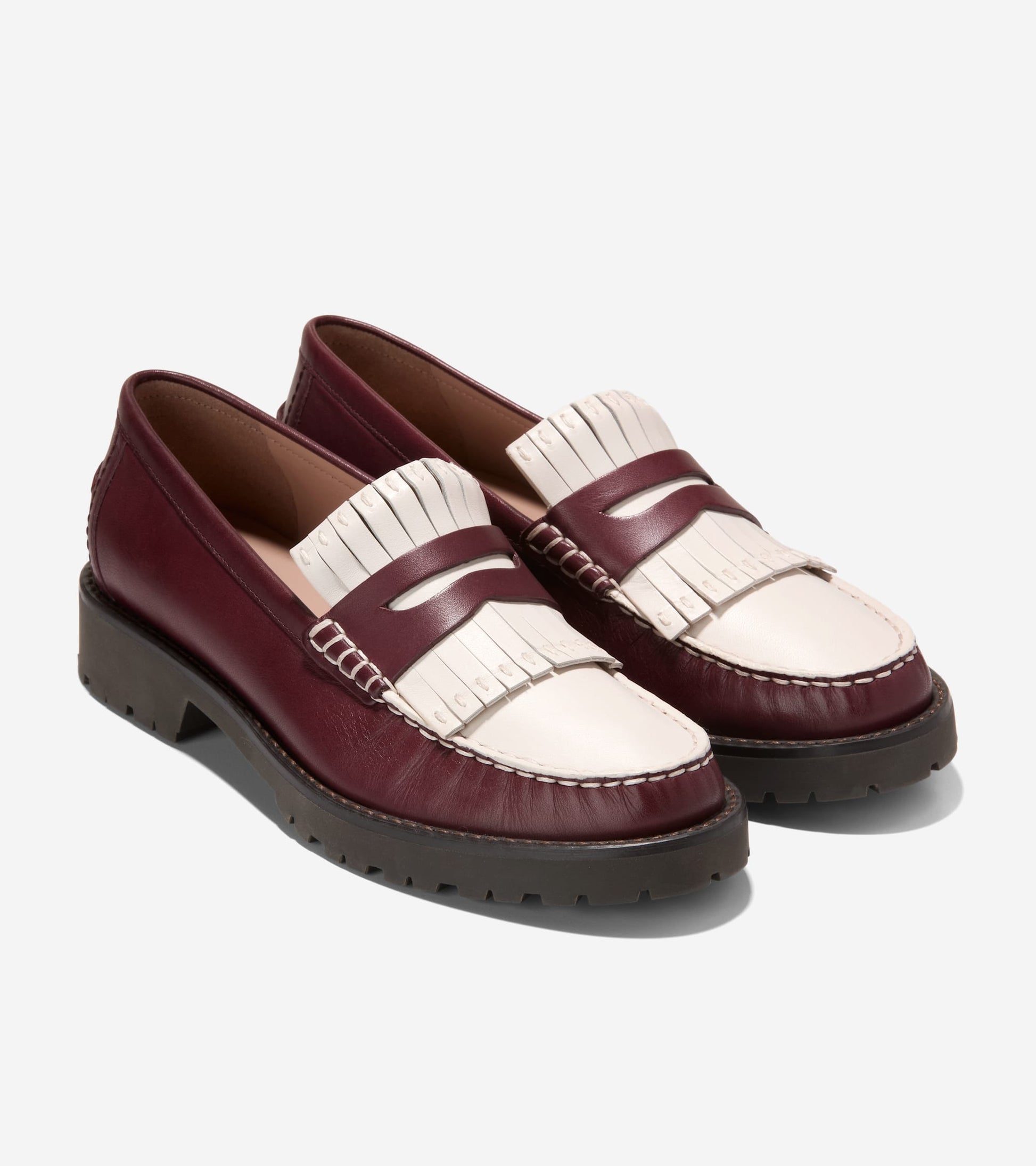 Women's Treena Lug Kiltie Loafers-Black Garnet
