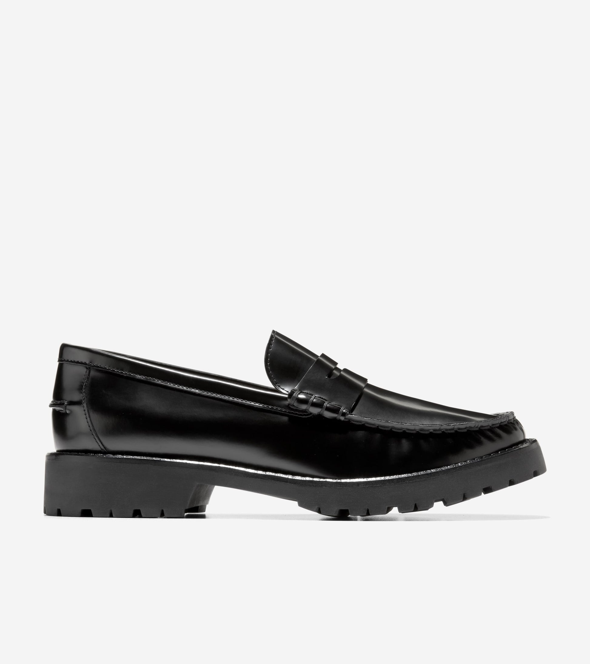 Women's Treena Lug Loafers-Black Box Leather